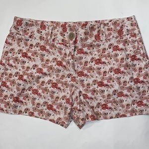 Ann Taylor Loft Riviera Shorts 5 Pockets Poppy Print EUC Size 2